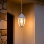 Colgante Farol Blanco de Techo E27 Metal y Vidrio | 62056