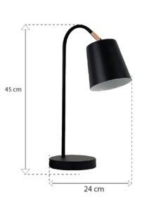 Lámpara de Buró con Apagador Color Negro | Base E27 | 45 cm de Alto | 60219 - Imagen 2