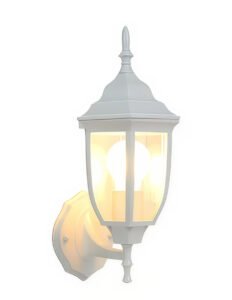 Arbotante Farol Blanco E27 de Metal y Vidrio 38x16 cm | 62021 - Imagen 3
