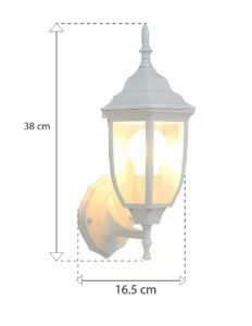 Arbotante Farol Blanco E27 de Metal y Vidrio 38x16 cm | 62021 - Imagen 7