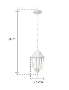 Colgante Farol Blanco de Techo E27 Metal y Vidrio | 62056 - Imagen 4