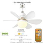 Ventilador de techo Cityluz con control remoto 3 velocidades | 63061 - Imagen 3