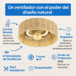 Ventilador de techo Cityluz con control remoto 6 velocidades | 60666 - Imagen 5
