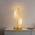 Lámpara de Mesa CITYLUZ Espiral LED Decorativa Moderna Cristal y Metal 48 cm