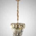 Lámpara de Techo LED CITYLUZ Atenea Cristal Dorada 72W 3 Tonos de Luz
