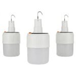 Set 3 Focos LED Solares Recargables 40W USB Luz Blanca Fría Portátiles