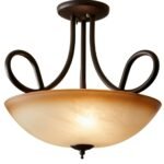 Candil De Techo Cityluz Capuchino Herrería Chocolate.