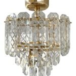 Lámpara Led Techo Gold Cristal 3 Temperaturas Cityluz